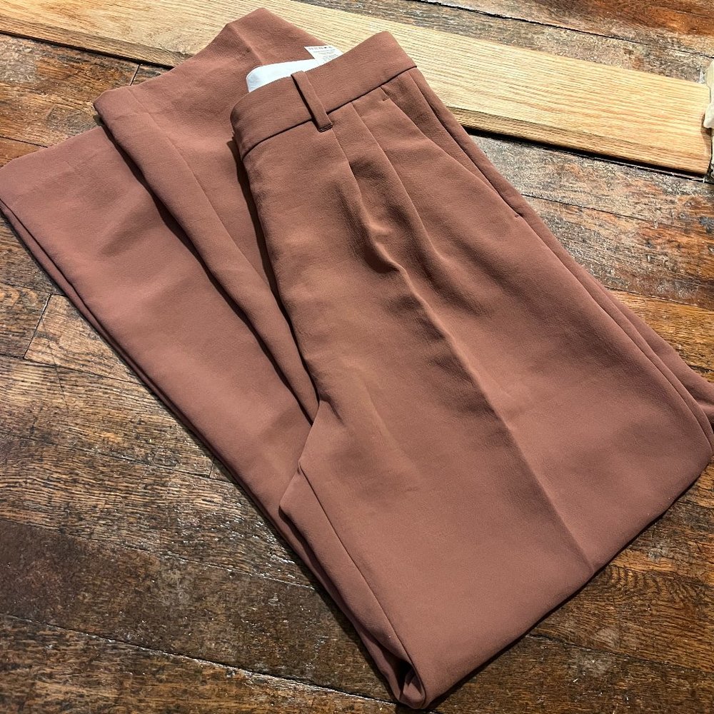 Aritzia The Wilfred Effortless Pants Mocha Sorbet Size 8 Short *Hemmed - Picture 1 of 3